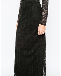 Warehouse Placed Lace Maxi Skirt