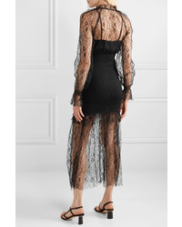 Alice McCall After Dark Shirred Corded Lace Midi Dress