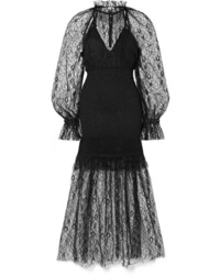 Alice McCall After Dark Shirred Corded Lace Midi Dress