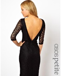 Asos Petite Lace Midi Knot Back Dress With 34 Length Sleeve