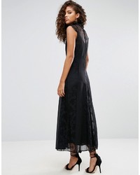 Asos Tall Asos Tall Lace Insert High Neck Midi Dress