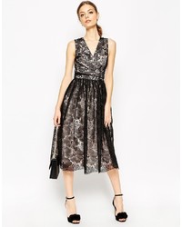 Asos Collection Premium Contrast Lace Midi Prom Dress