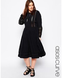 Asos Curve Premium Midi Dress With Crochet Insert