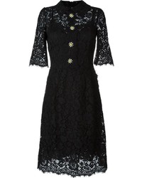 Dolce & Gabbana Floral Lace Midi Dress