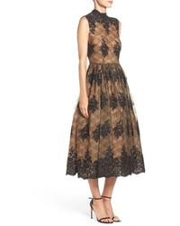 Tracy Reese Embroidered Lace Midi Dress