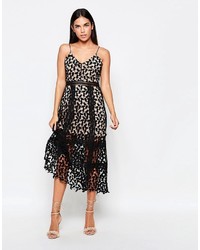 Girl In Mind Lavina Luxe Leaf Lace Midi Dress