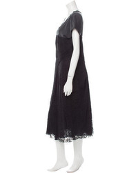 McQ by Alexander McQueen Lace Accented Midi Dress