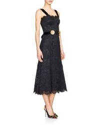 Dolce & Gabbana Lace Corset Detail Midi Dress