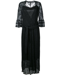 Muveil Lace Fluted Sleeve Midi Dress