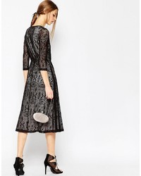 Asos Lace Midi Dress With Contrast Lining