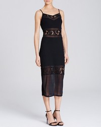 French Connection Lucky Layer Lace Trim Midi Dress