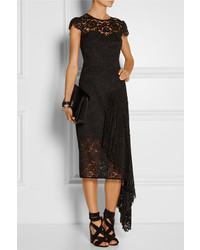 Milly Margaret Draped Lace Midi Dress