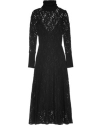 By Malene Birger Palomos Corded Lace Midi Dress Black