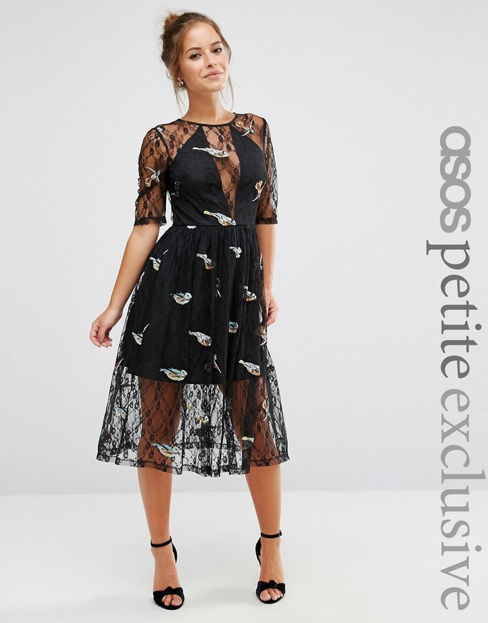 Petite lace best sale midi dress