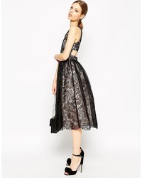 Asos Petite Premium Contrast Lace Midi Prom Dress