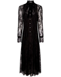 Philosophy Di Lorenzo Serafini Black Lace Ruffle Collar Midi Dress