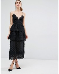 Self-Portrait Self Portrait Ivy Lace Trim Midi Dress