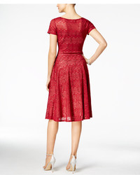 Sangria Sequined Lace Midi Dress