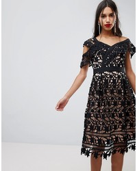 Adelyn Rae Whitney One Shoulder Lace Dress