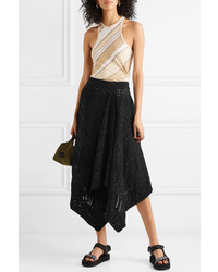 Ganni Asymmetric Broderie Anglaise Cotton Skirt
