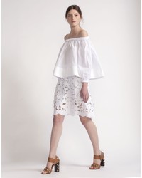 Cynthia Rowley Floral Lace Mini Skirt