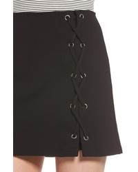 Lush Grommet Lace Up Miniskirt