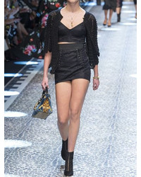Dolce & Gabbana High Waist Technical Lace Mini Skirt