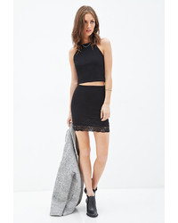 Forever 21 Lace Trimmed Pencil Skirt