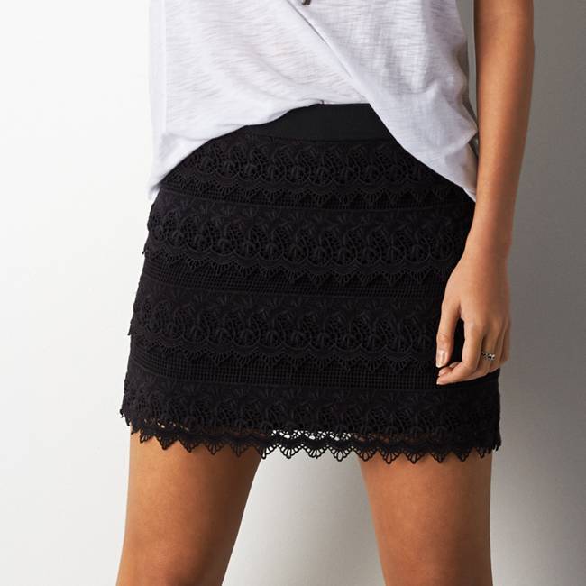 Lace Mini Skirt - Skirts