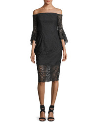 Milly Selena Lace Off The Shoulder Cocktail Dress
