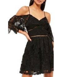 Missguided Stone Cold Fox Off The Shoulder Lace Skater Dress