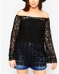 Asos Curve Poncho In Lace