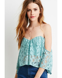 Forever 21 Floral Lace Crop Top