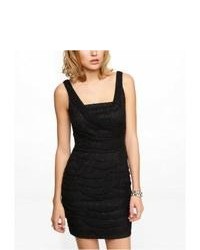 Express Ruched Lace Dress Black 0