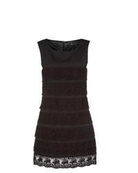 Mela New Look Black Layered Lace Dress, $21 | New Look | Lookastic
