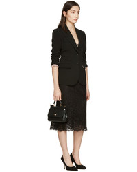 Dolce & Gabbana Black Macrame Pencil Skirt