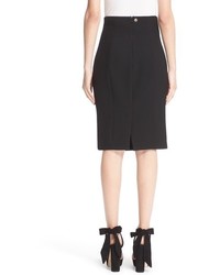 Versace Lace Insert Stretch Cady Pencil Skirt