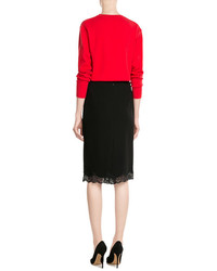 Theory Pencil Skirt With Lace