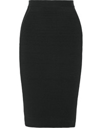 Narciso Rodriguez Ribbed Paneled Jersey Pencil Skirt Black