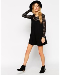 Asos Collection Swing Romper With Lace And Tie Back