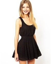 Asos Playsuit In Lace Black