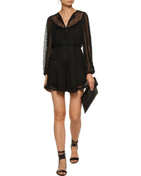 Zimmermann Belle Lace Paneled Embroidered Silk Voile Playsuit