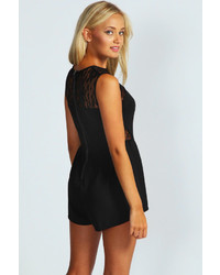 Boohoo Annie Lace Insert Playsuit