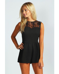 Boohoo Annie Lace Insert Playsuit