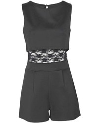 Boohoo Laura Lace Double Layer Playsuit