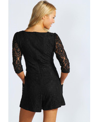 Boohoo Sarah All Over Lace Playsuit