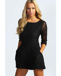 Boohoo Sarah All Over Lace Playsuit
