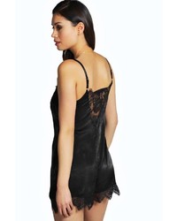 Boohoo Tayler Silky Lace Trim Playsuit