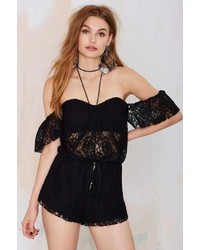 Nasty Gal Factory Little In The Middle Lace Romper