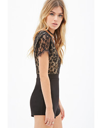 Forever 21 Floral Lace Combo Romper